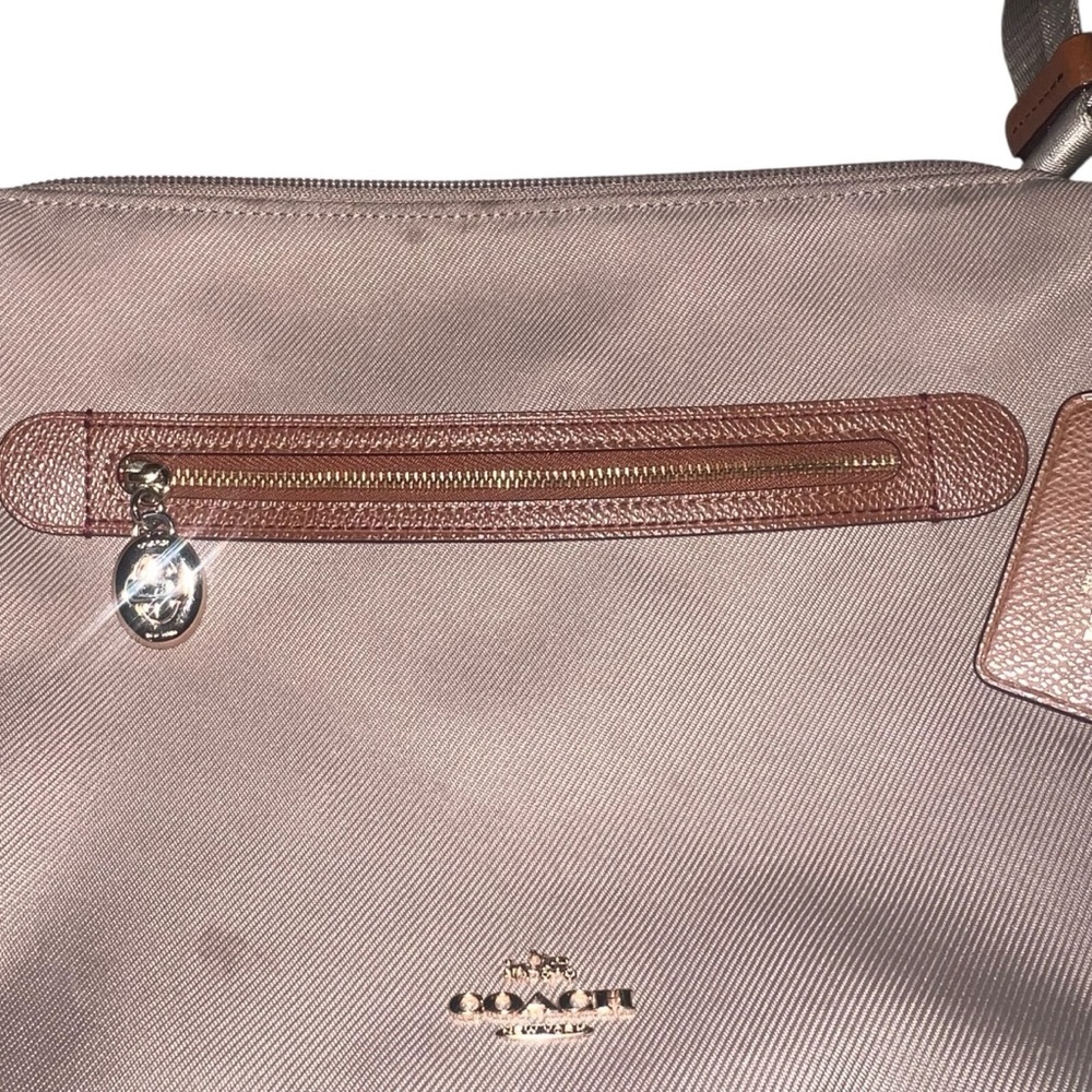 EUC Coach Sawyer Stone Crossbody Bag Taupe Brown Leather Adjustable Strap - Picture 2 of 14